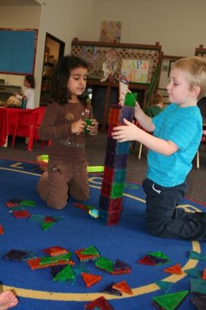 Kidspace kids playing with blocks